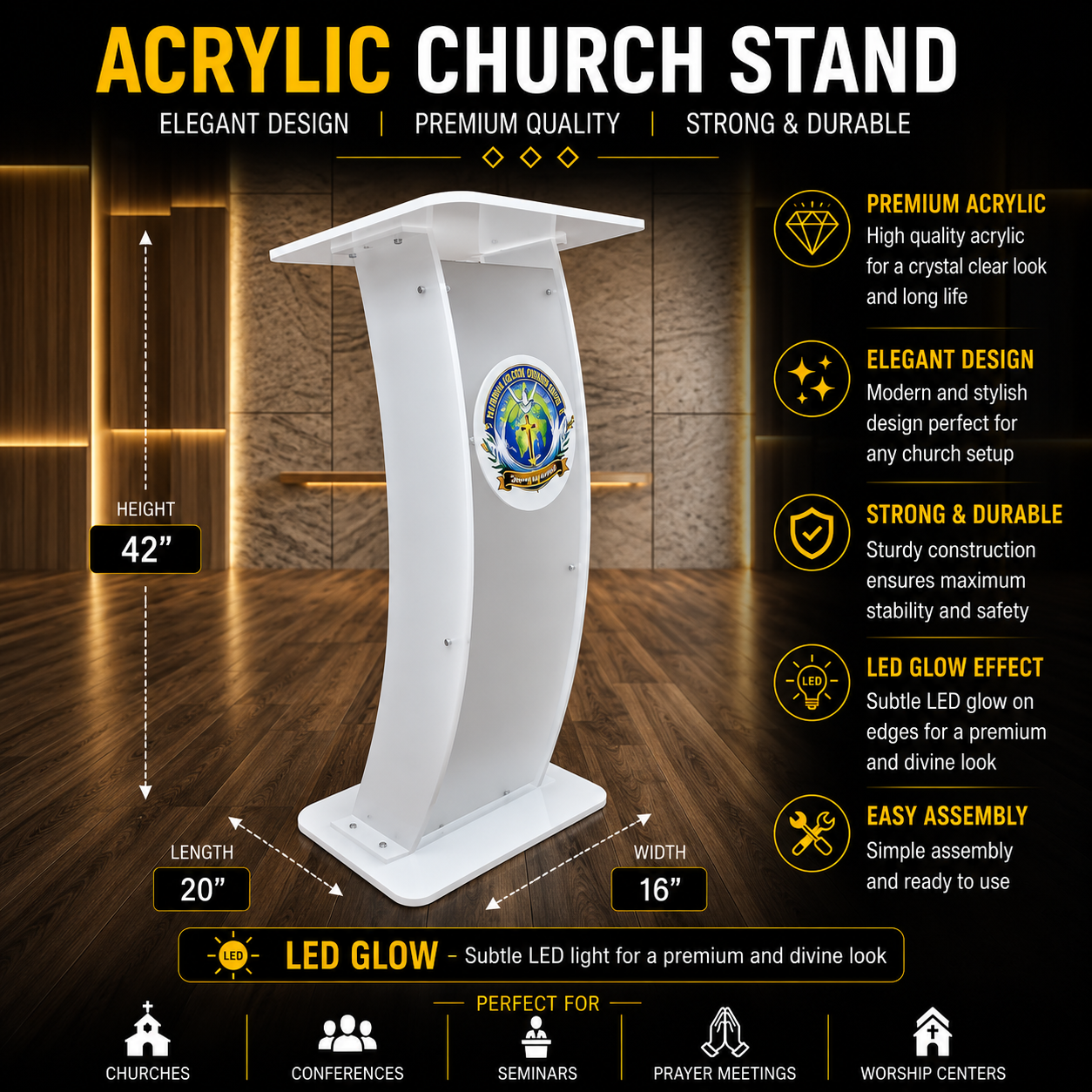 The Sovereign Series: Premium White Curved Podium - Image 3