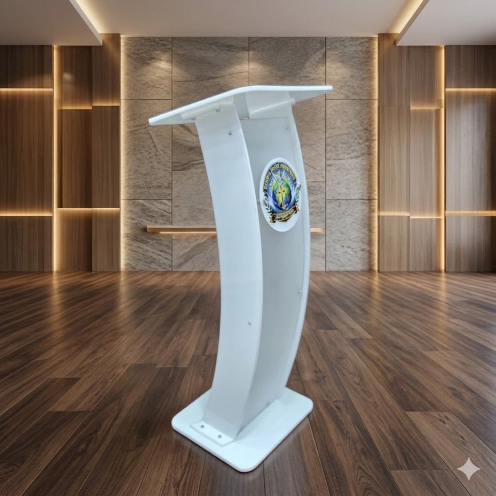 The Sovereign Series: Premium White Curved Podium - Image 2