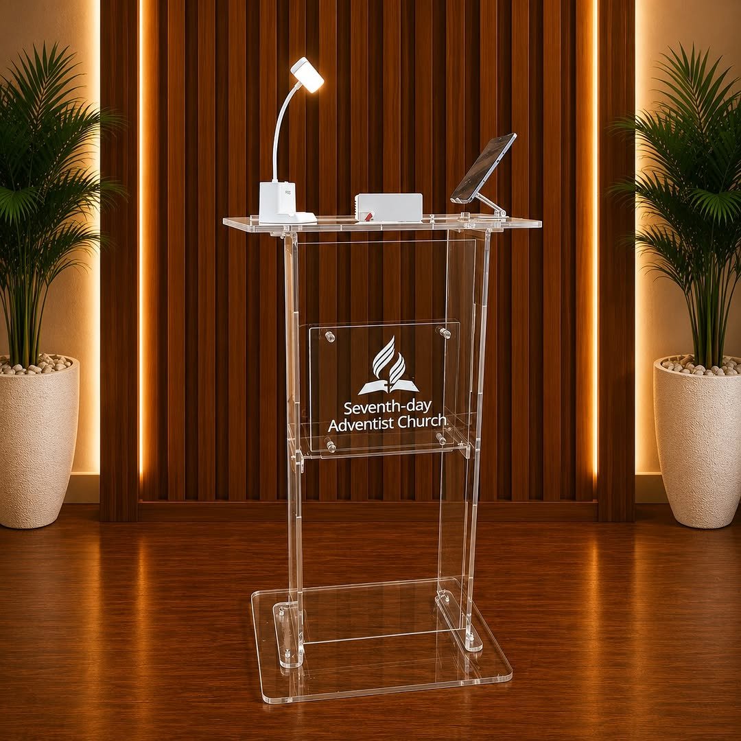 Premium Acrylic Church Pulpit – transperant Seventh day